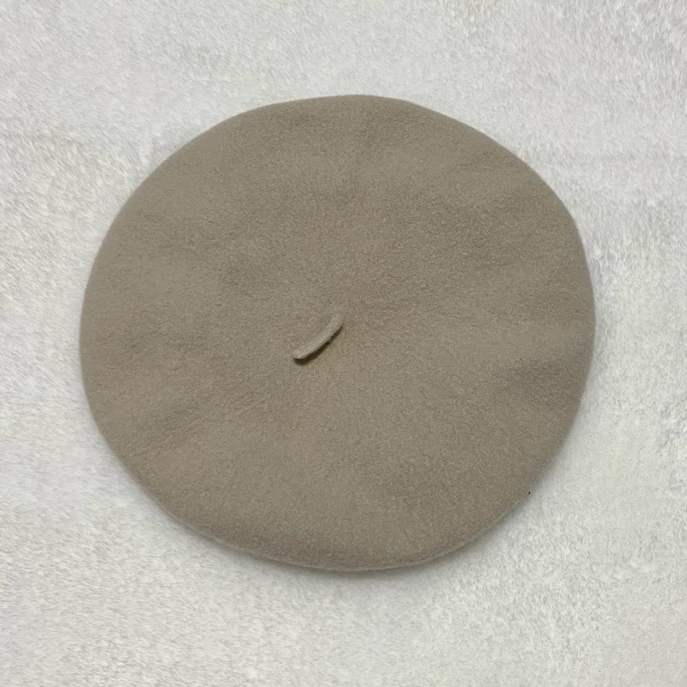 Pankhurst Wool Beret Beige Tan Classic Parisian It Girl  Clean Girl Timeless